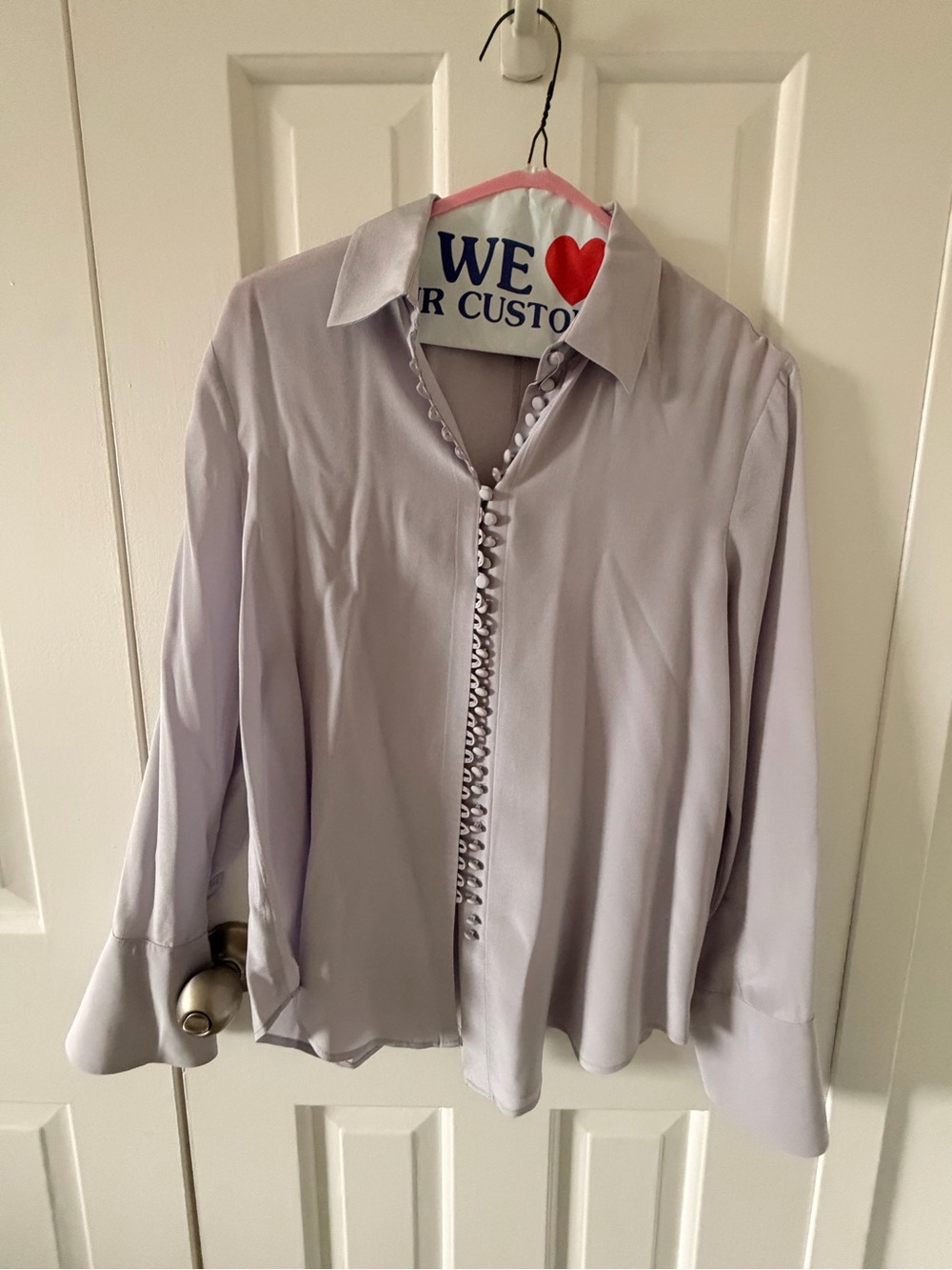 Club Monaco Silk Light Lavender Blouse